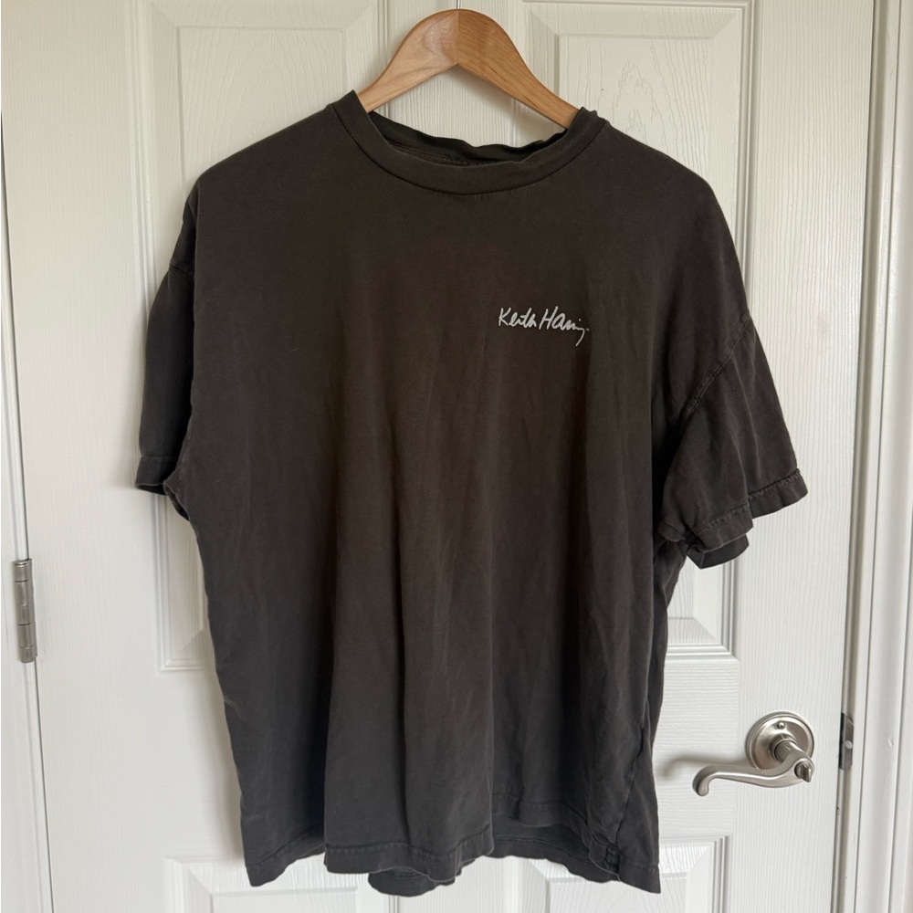Abercrombie and Fitch Grey Keith Haring Short Sleeve Shirt Size L
